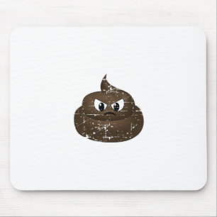 Distressed Angry Cartoon Poop Mouse Pad