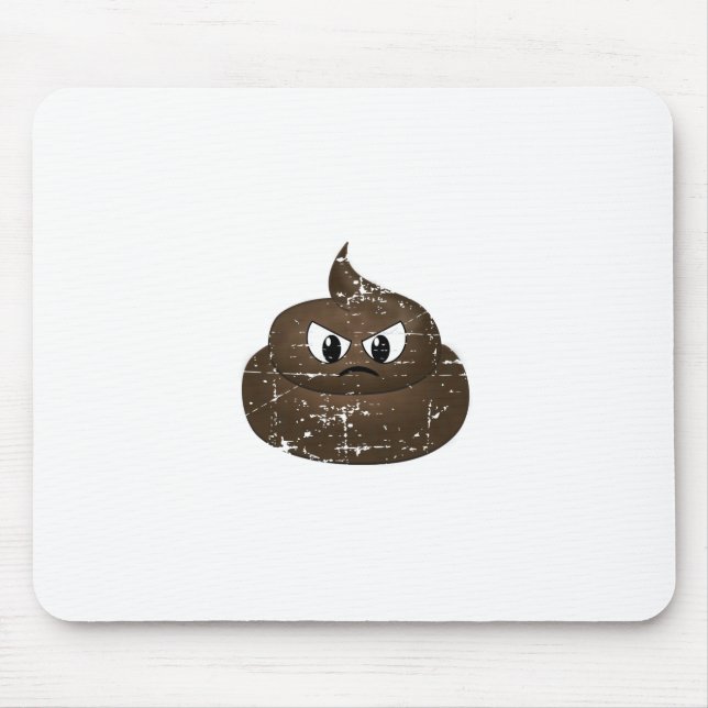 Distressed Angry Cartoon Poop Mouse Pad (Front)