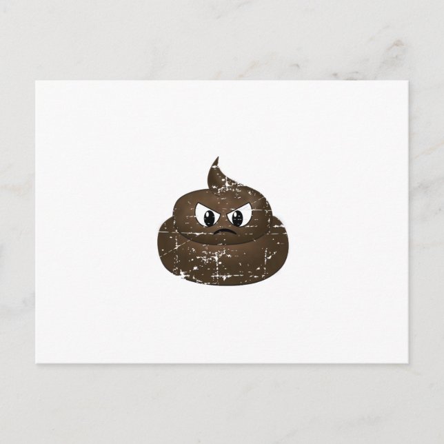 Distressed Angry Cartoon Poop Postcard (Front)