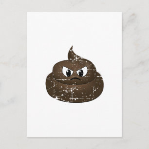 Distressed Angry Cartoon Poop Postcard