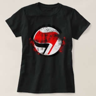 Distressed Anti-Fascist Action Flag T-Shirt