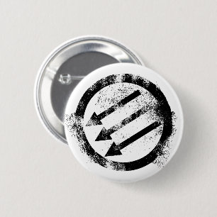 Distressed Anti-Fascist Iron Front 6 Cm Round Badge