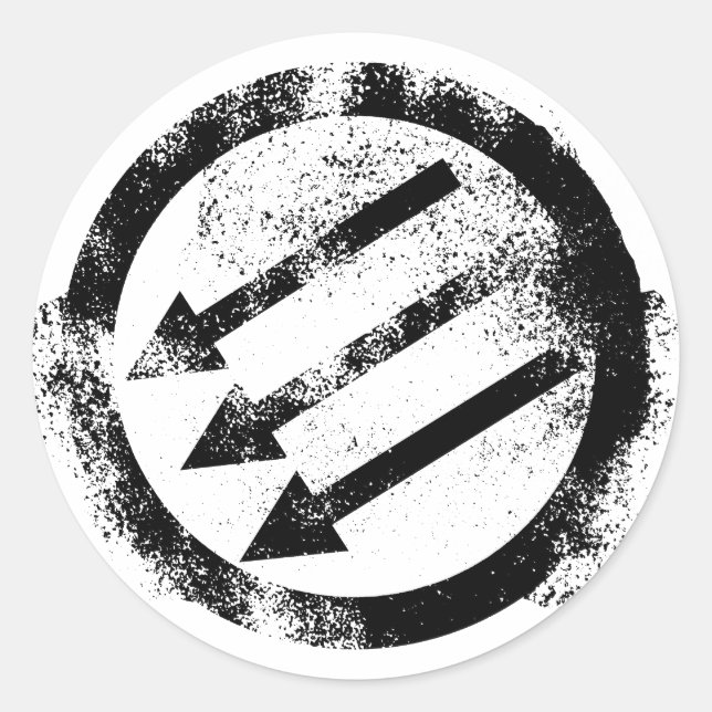 Distressed Anti-Fascist Iron Front Classic Round Sticker (Front)