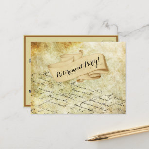 Distressed Antique Vintage Handwriting Invitation