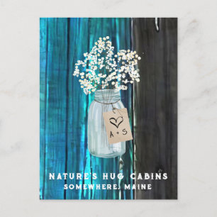 *~*  Distressed AP49 Mason Jar QR Holiday Postcard