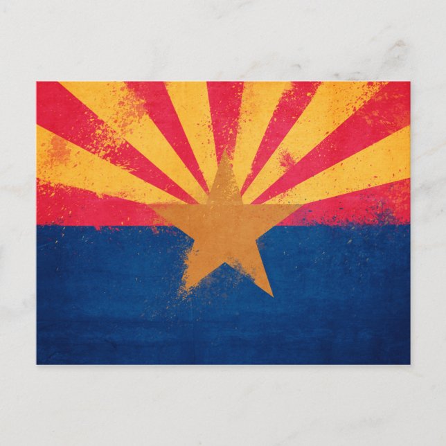 Distressed Arizona State Flag Postcard (Front)
