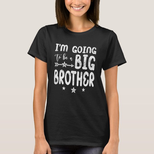 Distressed Baby Pregnancy Bday Big Bro Soon To Be  T-Shirt (Front)