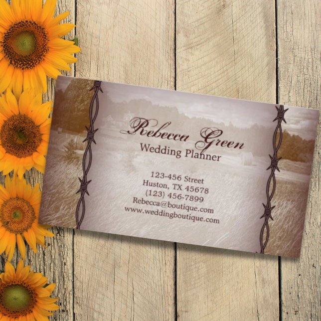 distressed barbwire western country ranch farm business card (distressed barbwire western country ranch farm business card)