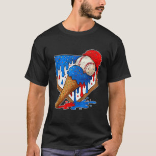 Distressed Baseball Boys Ice Cream Drip Baseball B T-Shirt