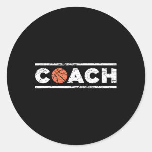 Distressed Basketball Coach  Classic Round Sticker
