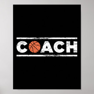 Distressed Basketball Coach Poster