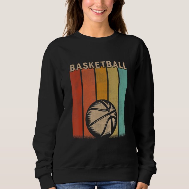 Distressed Basketball  Men Women Cute Basketball R Sweatshirt (Front)