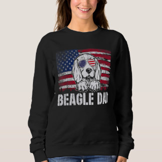 Distressed Beagle Dad Usa Flag Father's Day Sweatshirt