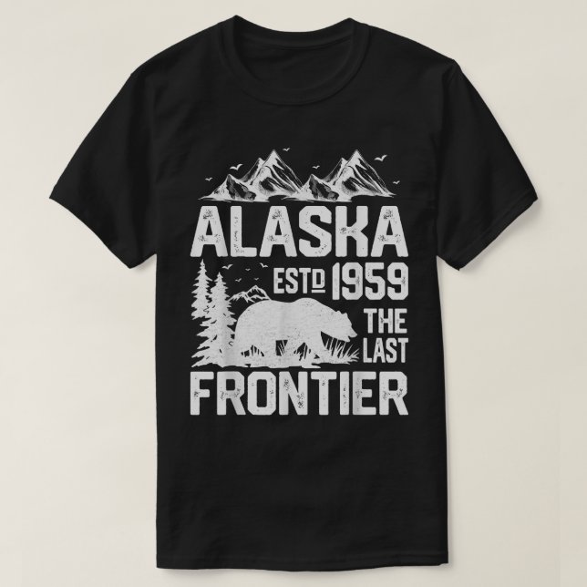 Distressed Bear Alaska Men Women Alaska Lover Vint T-Shirt (Design Front)