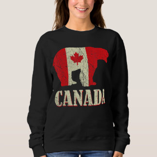 Distressed Bear Canada Day Proud Canadian Canada Sweatshirt