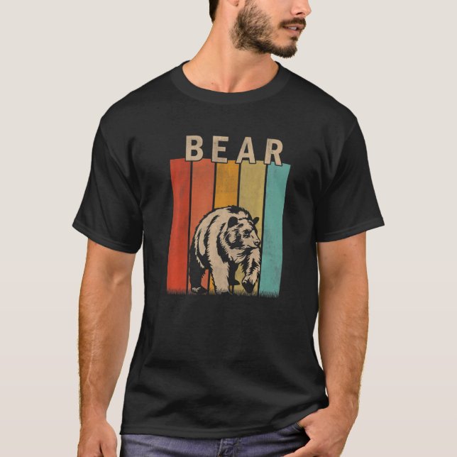 Distressed Bear  Men Women Kid Cute Bear Retro T-Shirt (Front)