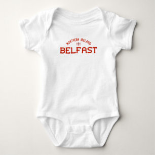 Distressed Belfast Northern Ireland Ulster Banner Baby Bodysuit