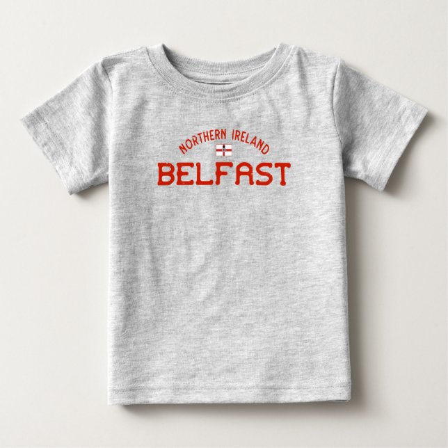 Distressed Belfast Northern Ireland Ulster Banner Baby T-Shirt (Front)