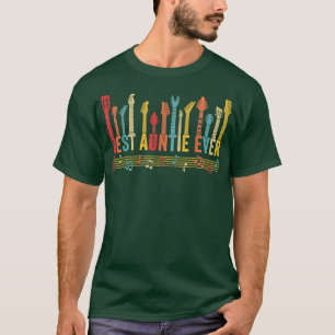 Distressed Best Auntie Ever Mummy Guitar Mothers D T-Shirt