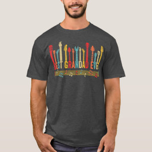Distressed Best Grandad Ever Daddy Guitar Fathers  T-Shirt