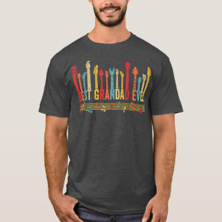 Distressed Best Grandad Ever Daddy Guitar Fathers T-Shirt