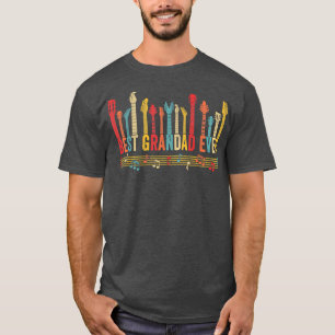 Distressed Best Grandad Ever Daddy Guitar Fathers  T-Shirt
