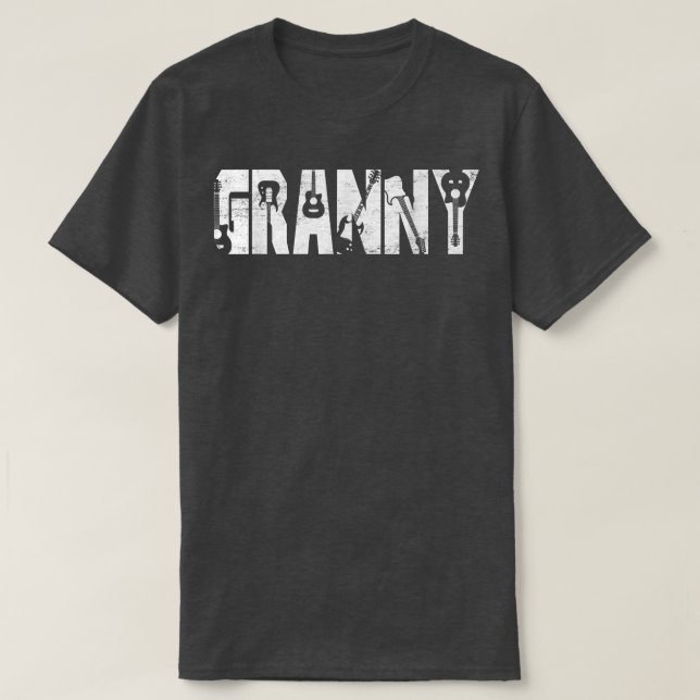 Distressed Best Granny Ever Guitar Lover Guitarist T-Shirt (Design Front)