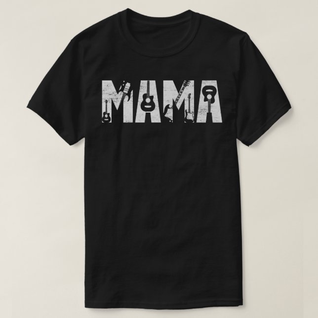 Distressed Best Mama Ever Guitar Lover Guitarist20 T-Shirt (Design Front)