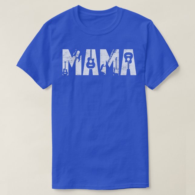 Distressed Best Mama Ever Guitar Lover Guitarist T T-Shirt (Design Front)