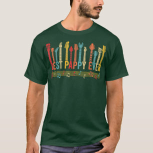 Distressed Best Pappy Ever Daddy Guitar Fathers Da T-Shirt