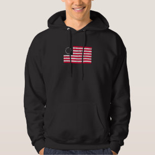 Distressed Betsy Ross Flag Classic Front Hoodie