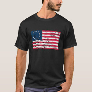Distressed Betsy Ross Patriotic Flag Proud T-Shirt