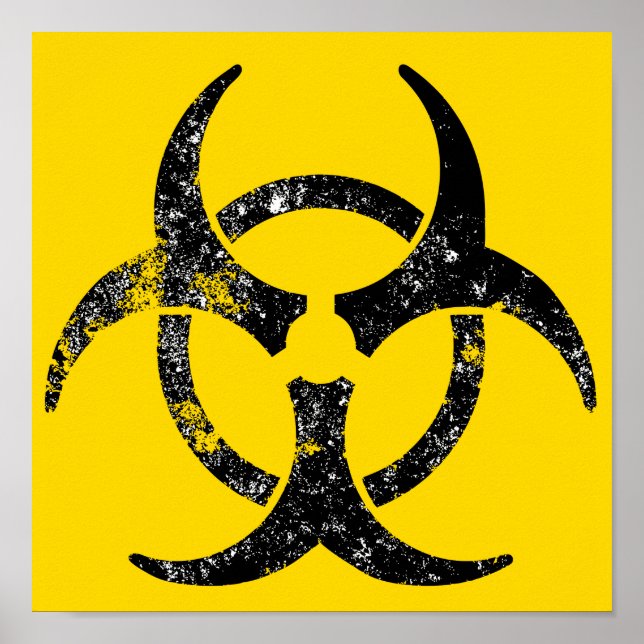 Distressed biohazard symbol poster (Front)