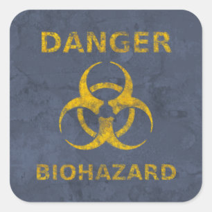 Distressed Biohazard Warning Sticker