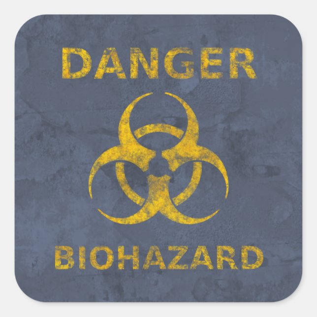 Distressed Biohazard Warning Sticker (Front)