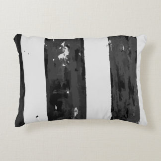 Distressed Black and White Stripe  Decorative Cushion