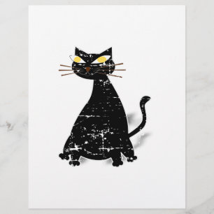Distressed Black Fat Cat
