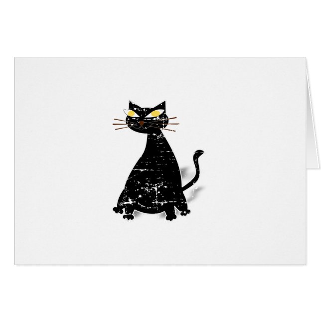 Distressed Black Fat Cat (Front Horizontal)