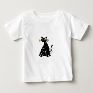 Distressed Black Fat Cat Baby T-Shirt