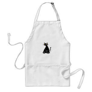 Distressed Black Fat Cat Standard Apron