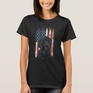 Distressed Black Lab American Flag Patriotic Dog T-Shirt