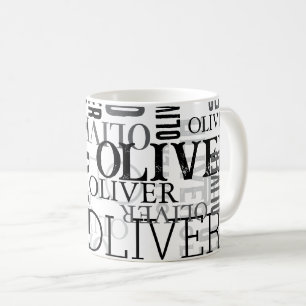 Distressed Black Typography Cool Modern Coffee Mug
