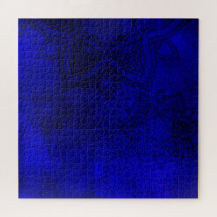 Distressed Blue Mandala Jigsaw Puzzle