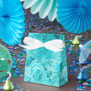Distressed Blue Roses Collage Favour Box