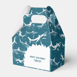 Distressed Blue Shark Boys Birthday Party  Favour Box