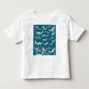 Distressed Blue Shark Pattern Toddler T-Shirt