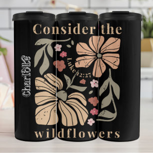 Distressed Boho Wildflowers Graphic Thermal Tumbler