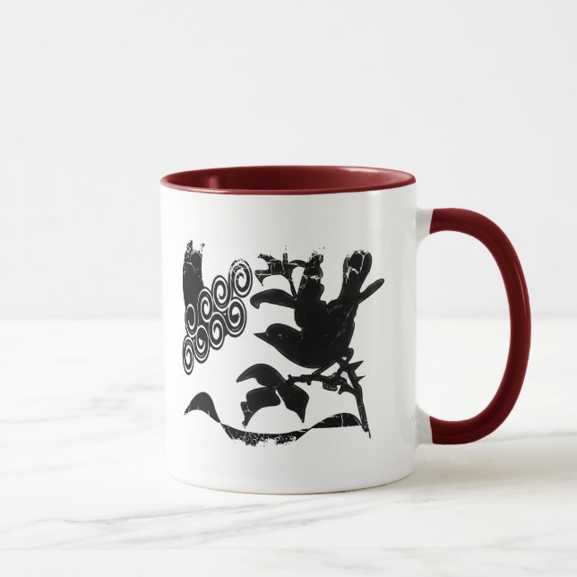 Distressed Border - 2-sided Ringer Mug (Right)