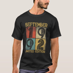 Distressed Born In September 1992 Birthday Party M T-Shirt