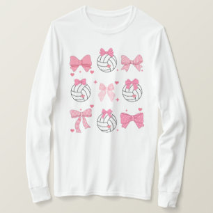 Distressed Bow Volleyball Shirt Coquette ,